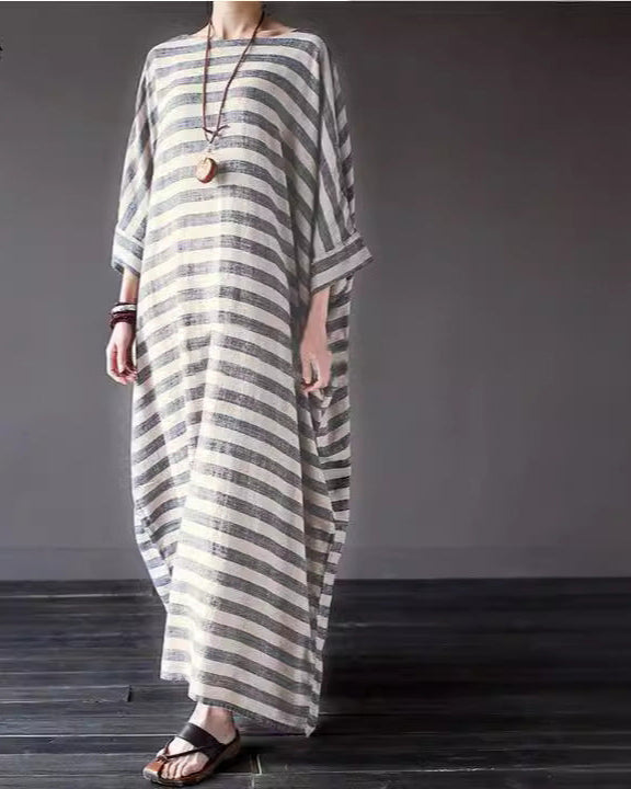 Oversized Striped Maxi Dress