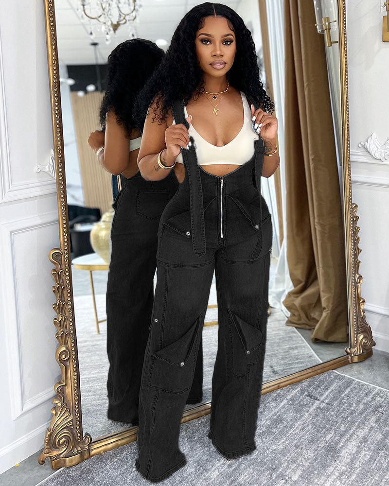 On Alert Denim Overall