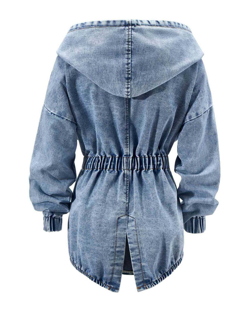 Oversized Hooded Denim Jacket