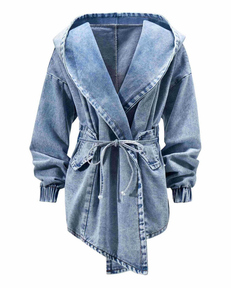 Oversized Hooded Denim Jacket