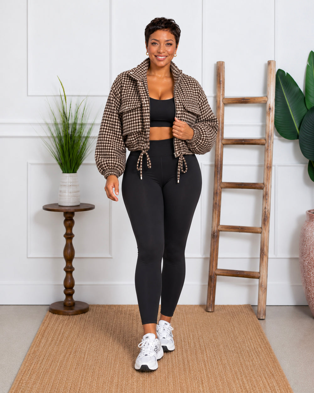 Plot Twist Cropped Houndstooth Jacket