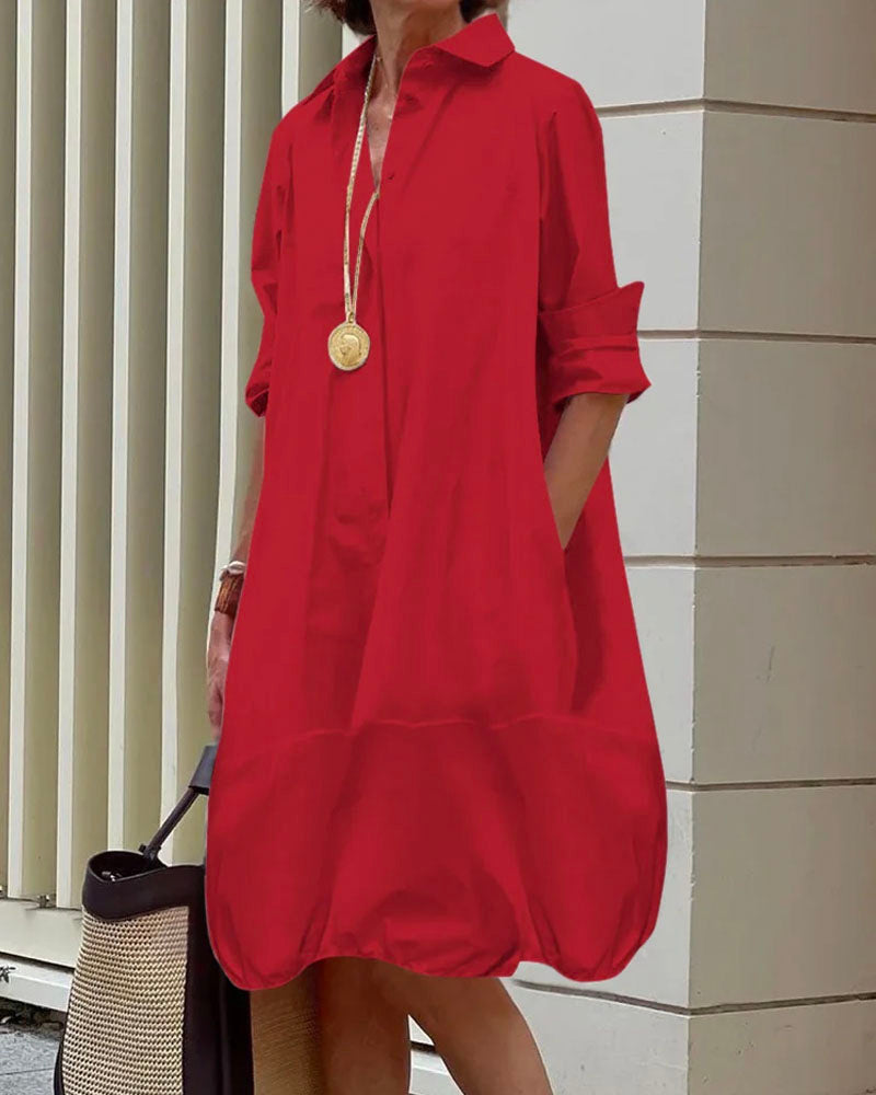 Poplin Bubble Mini Dress