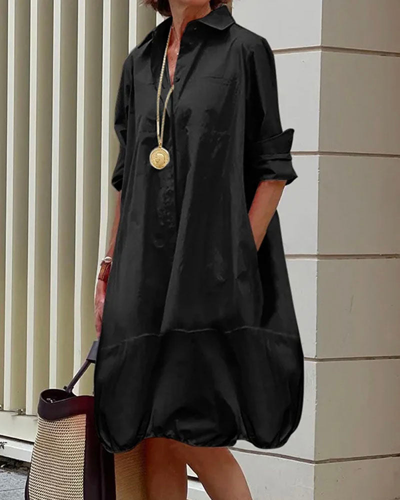 Poplin Bubble Mini Dress