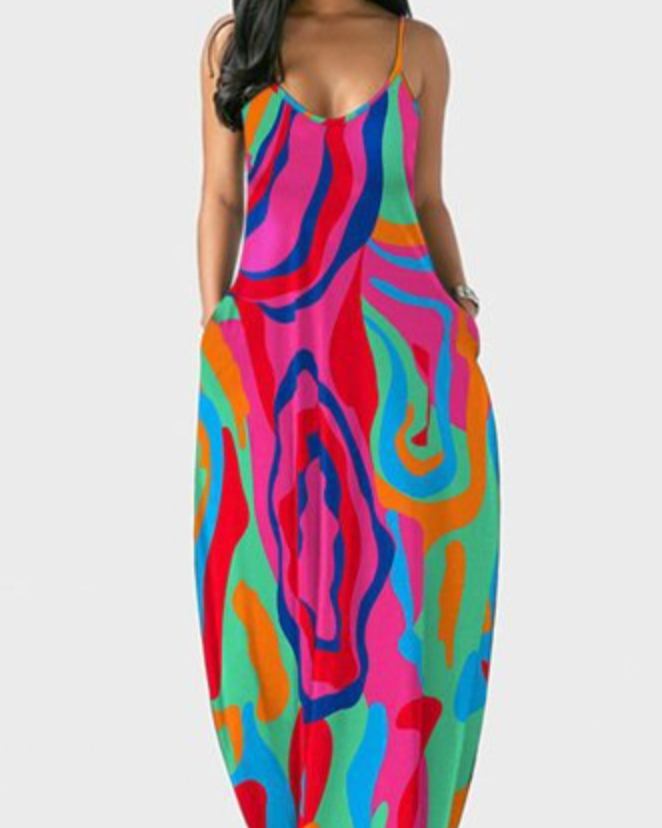Abstract Maxi Dress