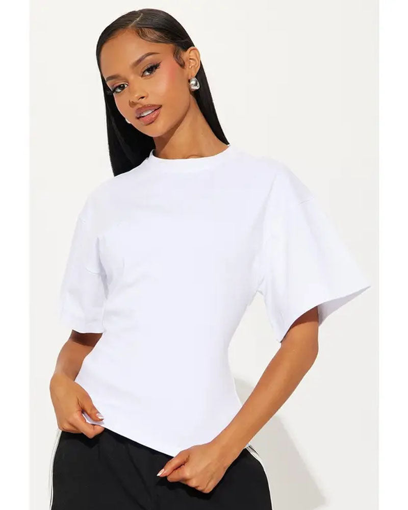 Quiet Edge Back-Zip Cotton Tee