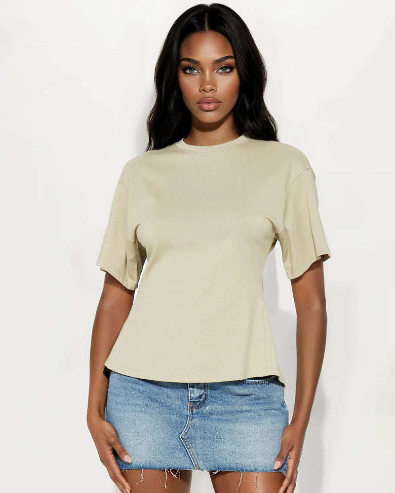Quiet Edge Back-Zip Cotton Tee