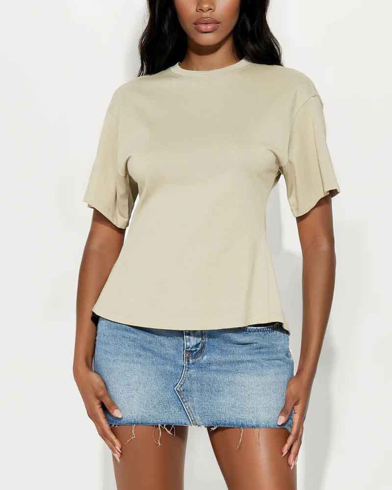 Quiet Edge Back-Zip Cotton Tee