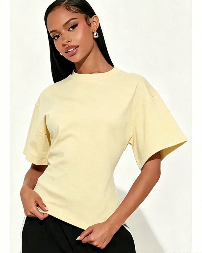 Quiet Edge Back-Zip Cotton Tee