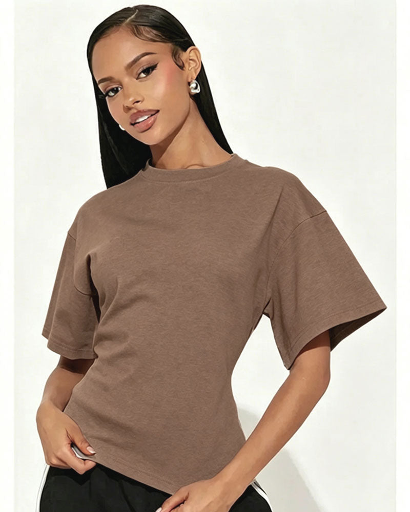 Quiet Edge Back-Zip Cotton Tee
