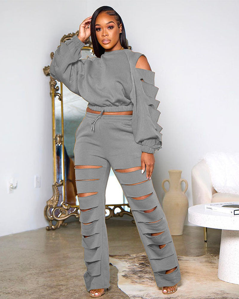 Cut Out Pant Set