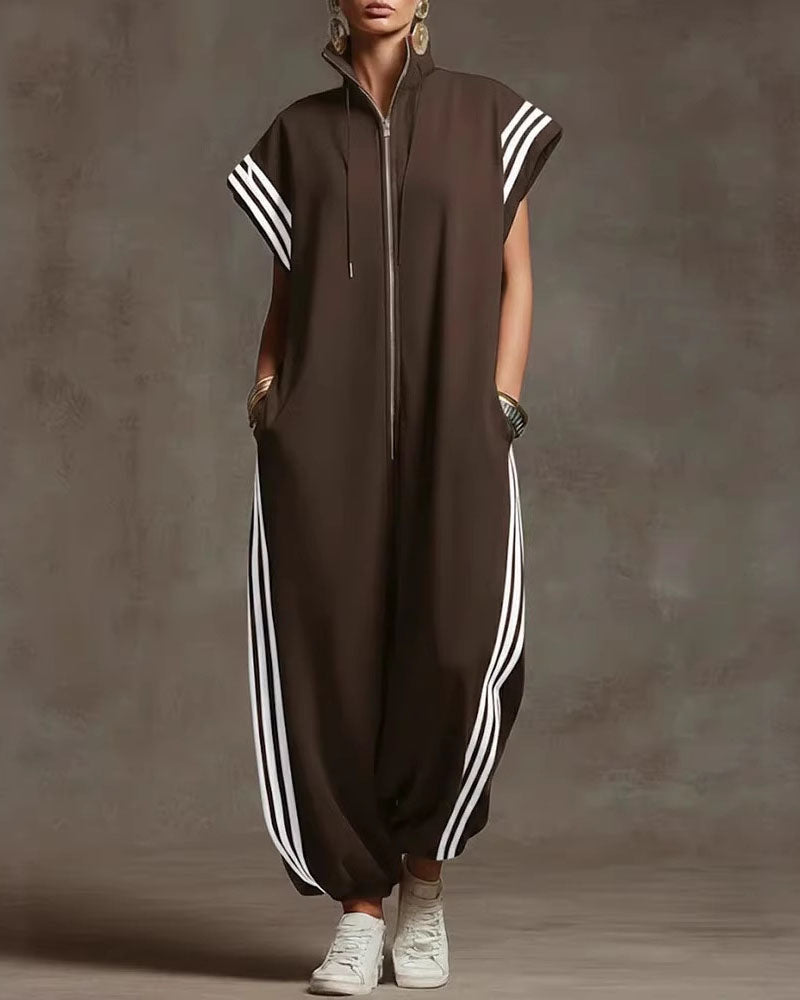 Rana Zip-Front Jumpsuit