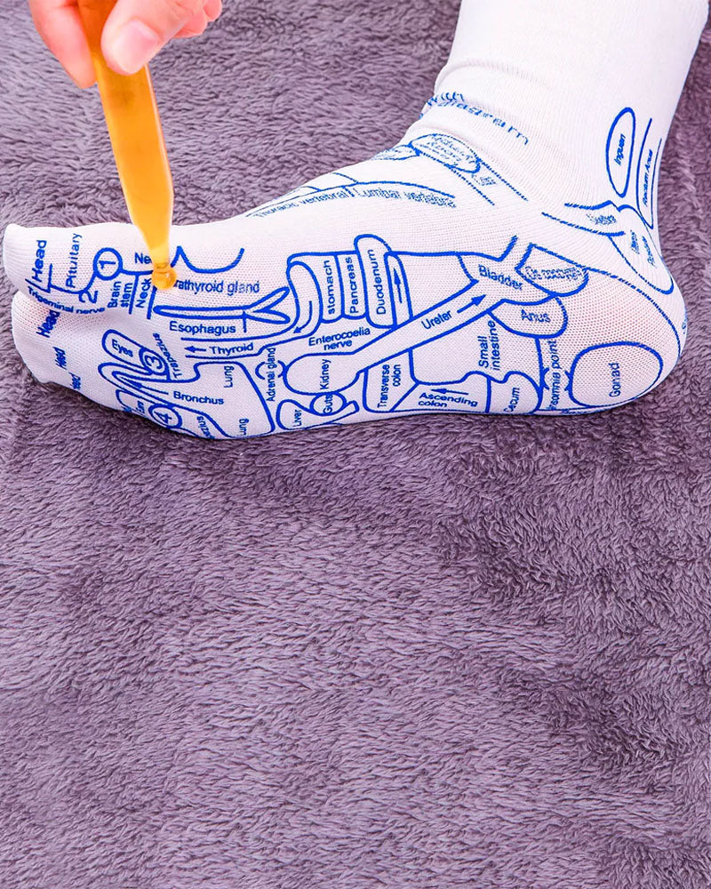 Reflexology Map socks + Massage Sticks