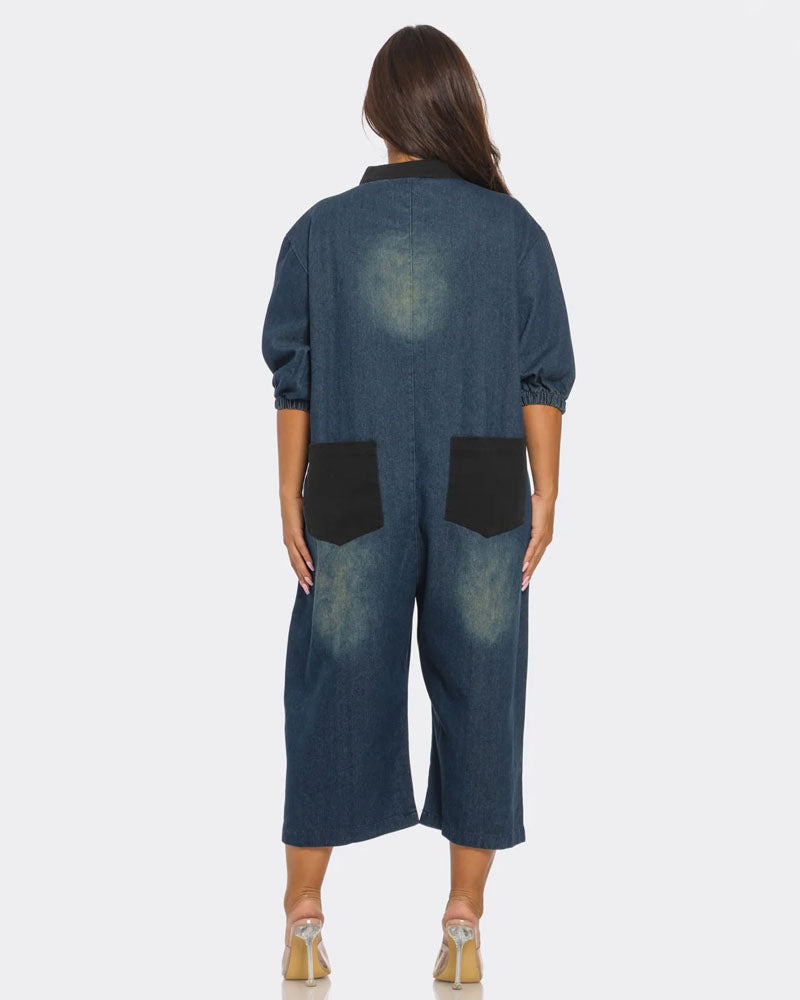 Jumping To Conclusions Denim Jumpsuit