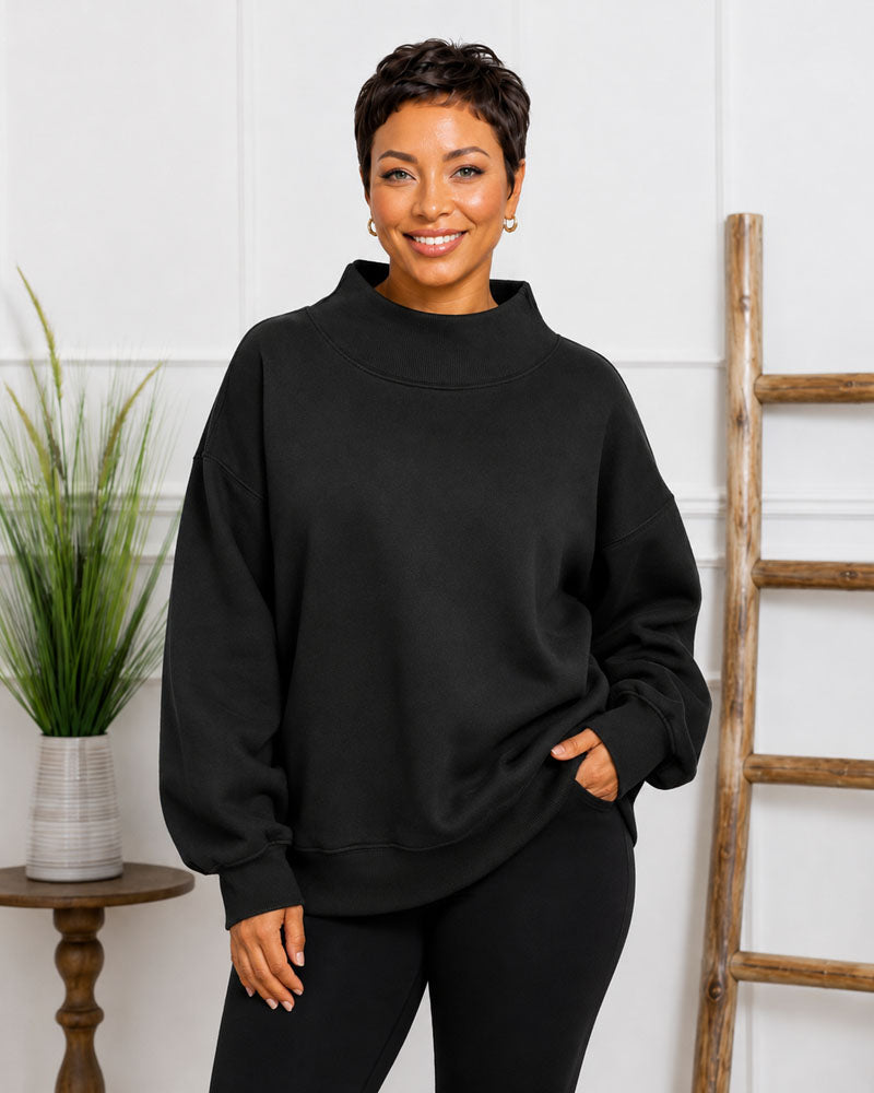 Rich Mock Neck Sweatshirt