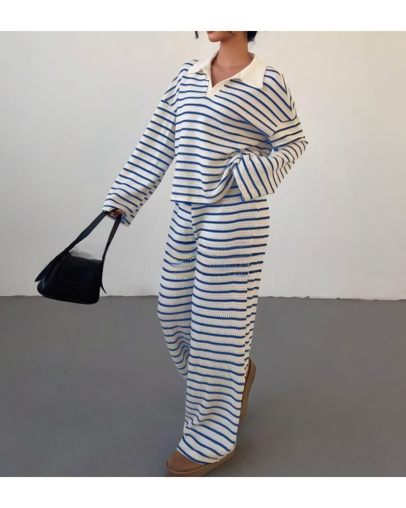 Pretty Lavish - Striped Wide Leg Trousers Set