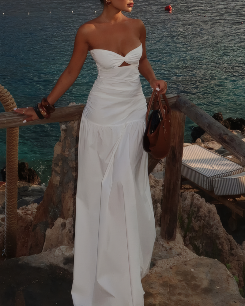 RIVIERA DREAM STRAPLESS MAXI DRESS