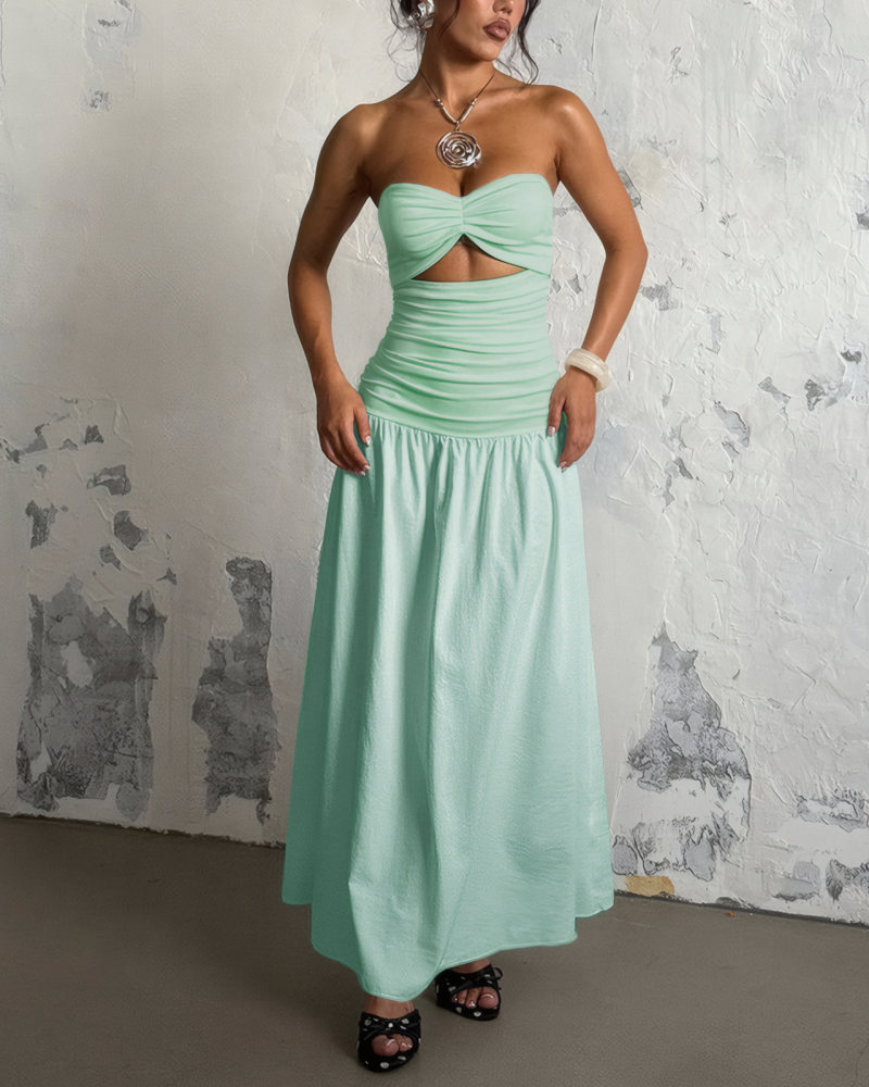 RIVIERA DREAM STRAPLESS MAXI DRESS