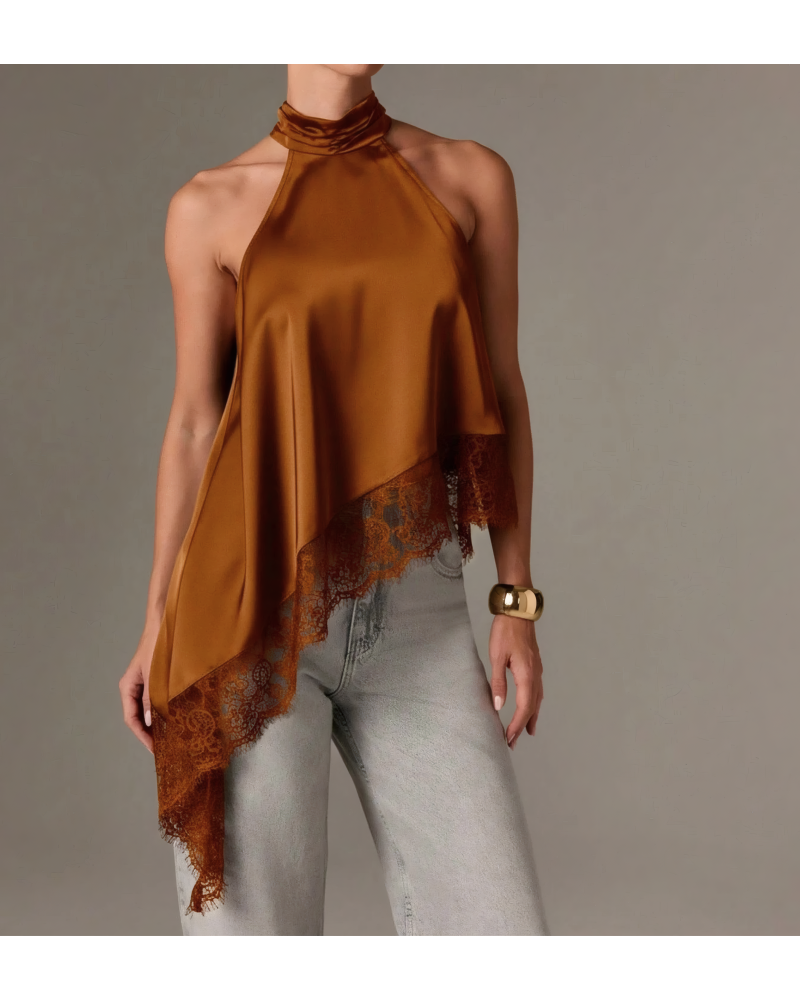 Lace Hem Halter Top