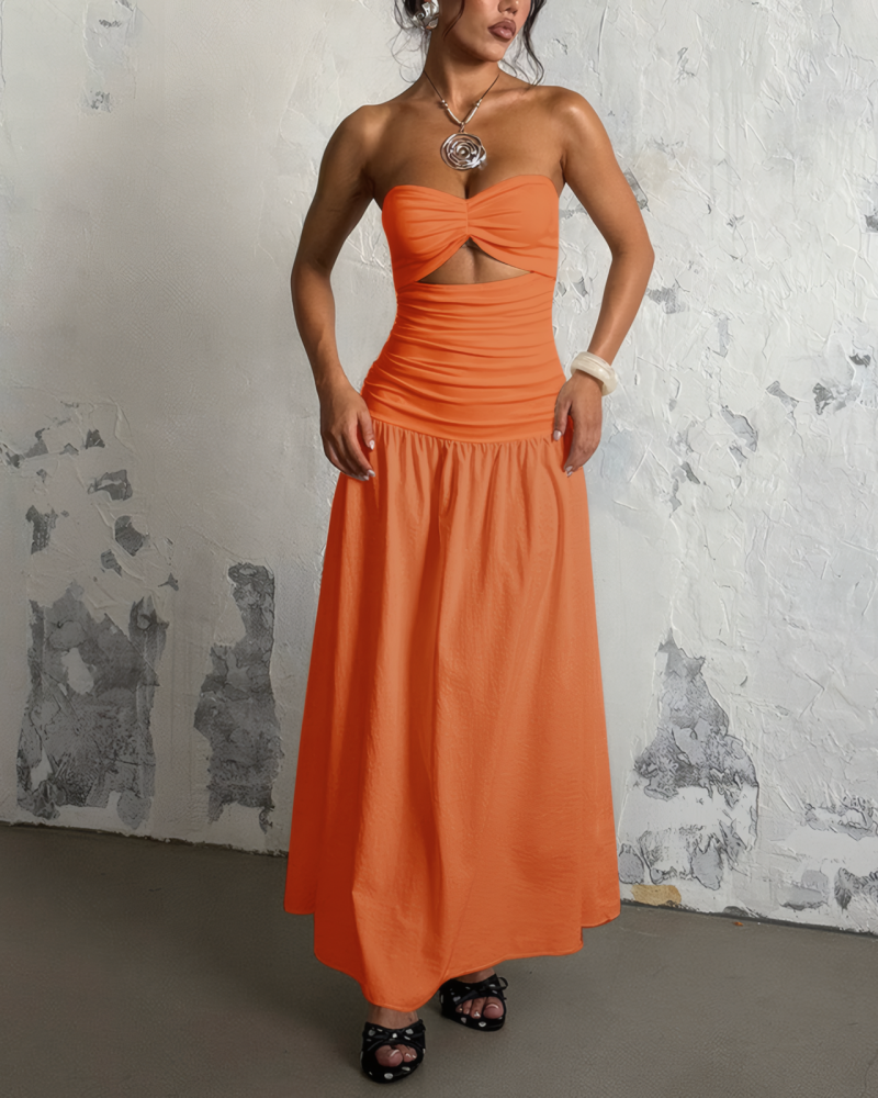 RIVIERA DREAM STRAPLESS MAXI DRESS
