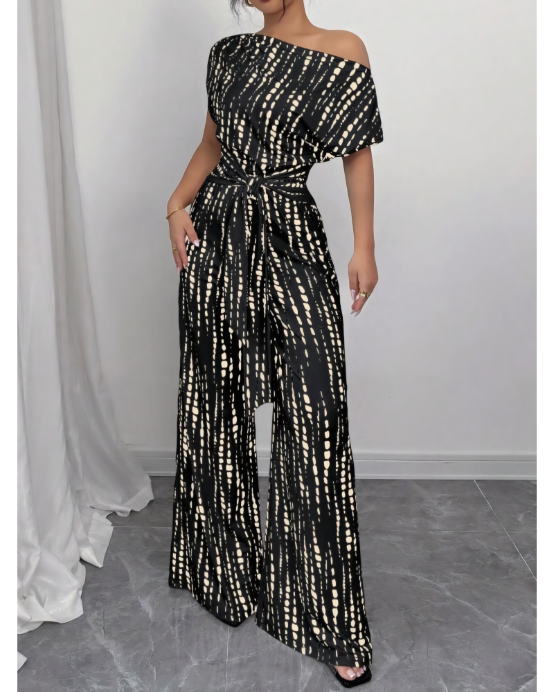 Slanted Ease Wide-Leg Jumpsuit