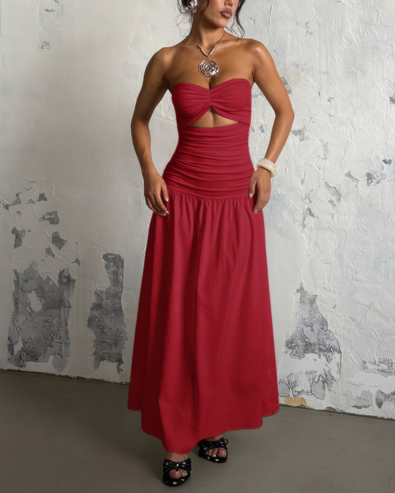 RIVIERA DREAM STRAPLESS MAXI DRESS