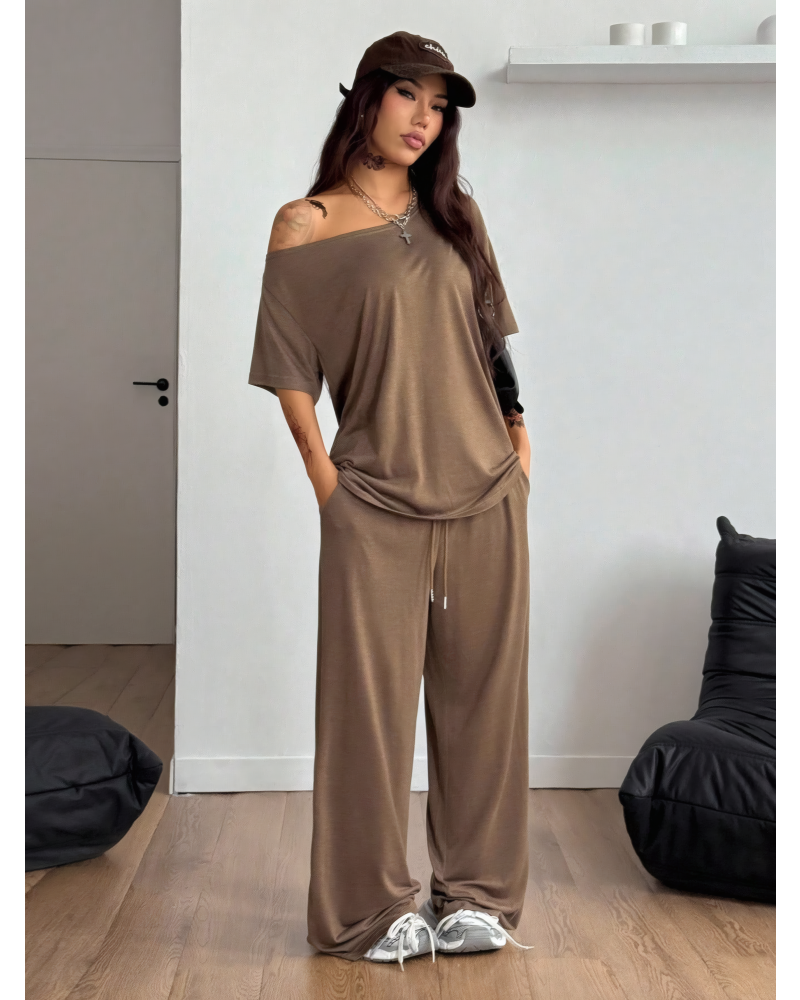 Chill Status Off Shoulder Pant Set