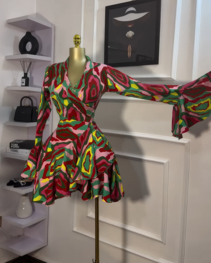 Tie-Dye Wrap Dress