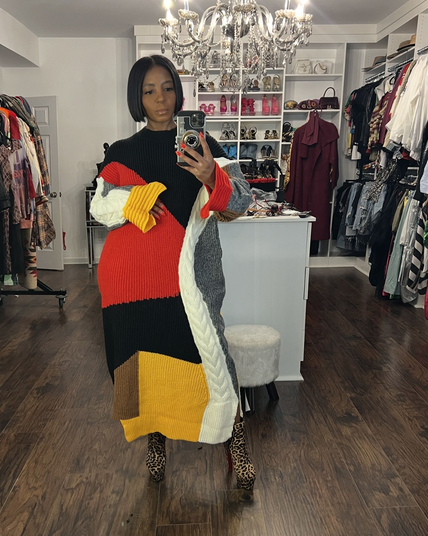 Angela Color Block Sweater Dress