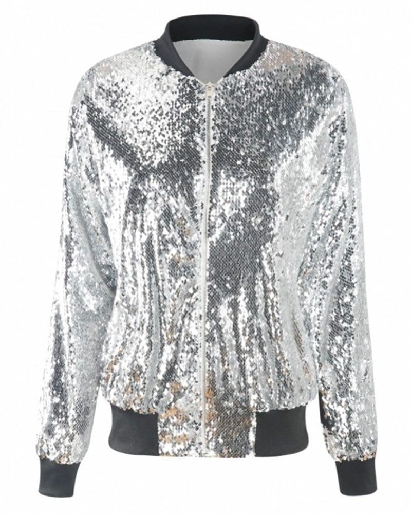 Stunning Days Sequin Bomber Jacket