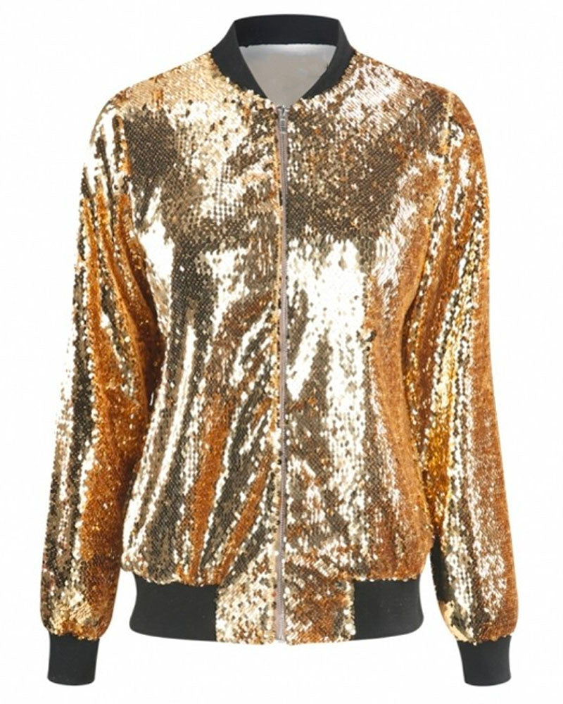 Stunning Days Sequin Bomber Jacket