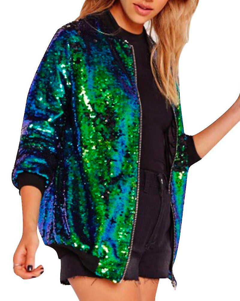 Stunning Days Sequin Bomber Jacket