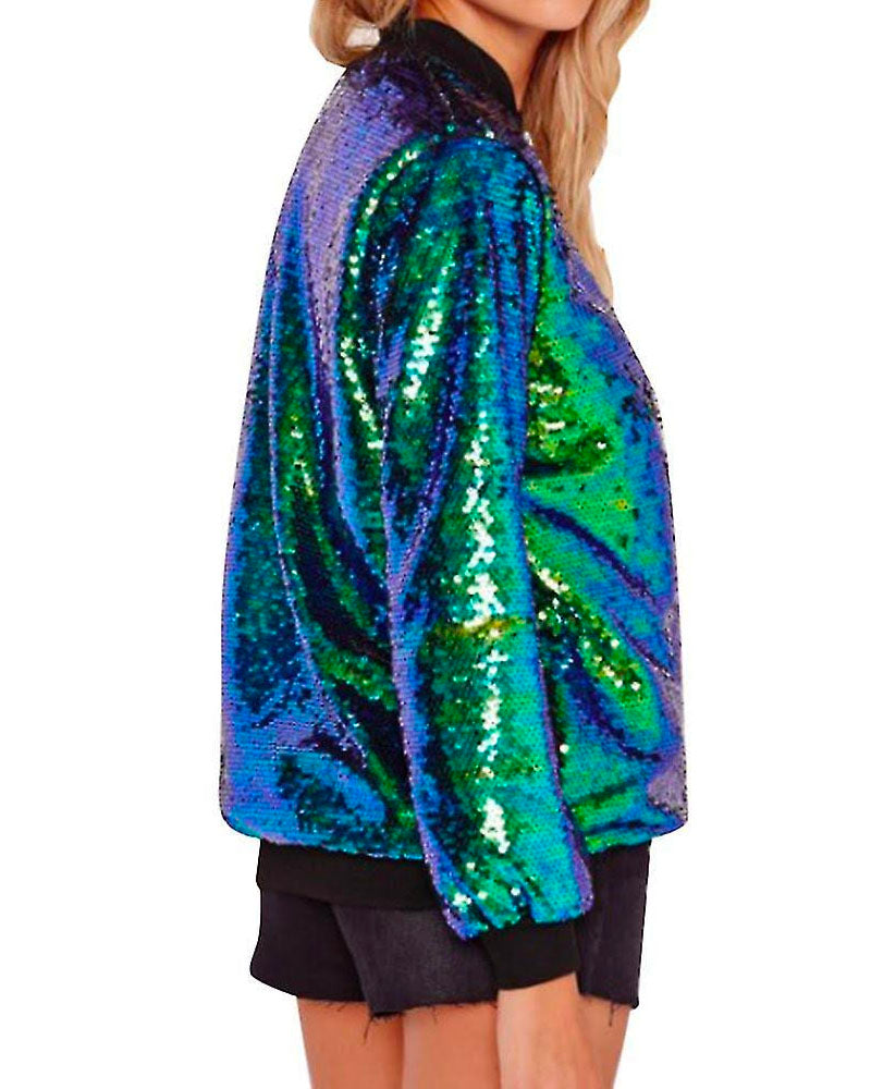 Stunning Days Sequin Bomber Jacket