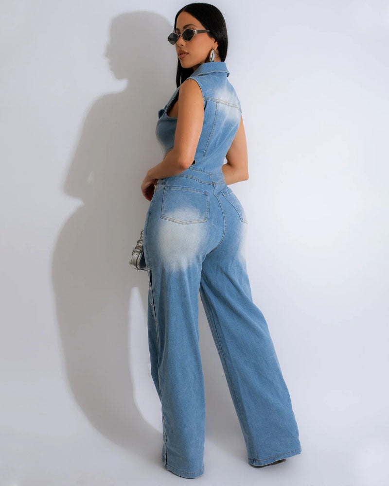 Sharlene Light Denim Jumpsuit