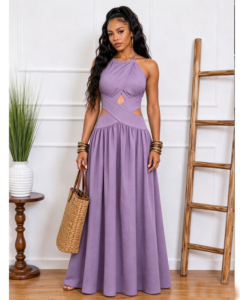 Shirred Criss Cross Dress