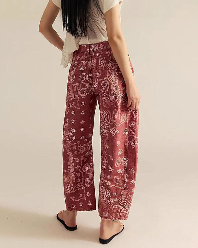 Sienna Paisley Barrel Jeans
