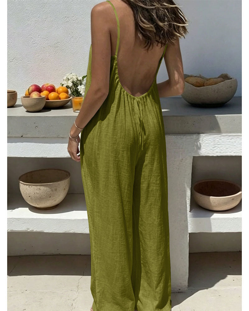 Slow Sun Backless Jumpsuit