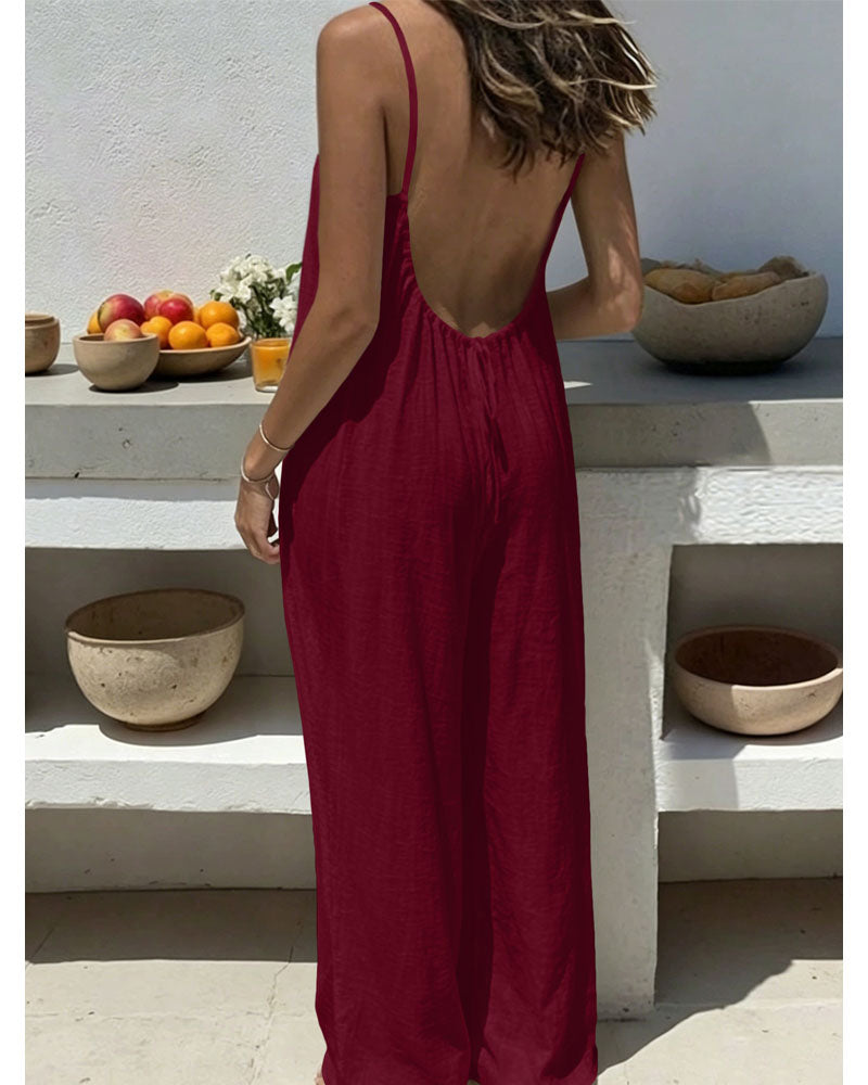 Slow Sun Backless Jumpsuit