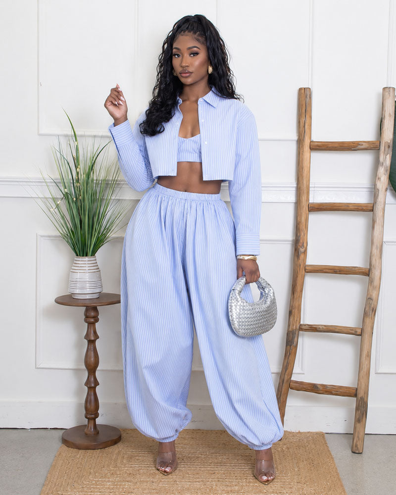 Soft Parade Striped Three-Piece Set