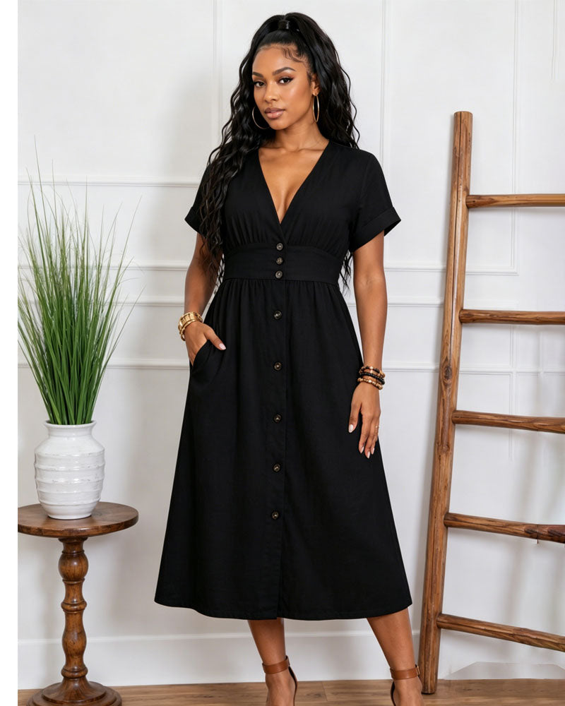 Soft Hour Button Dress