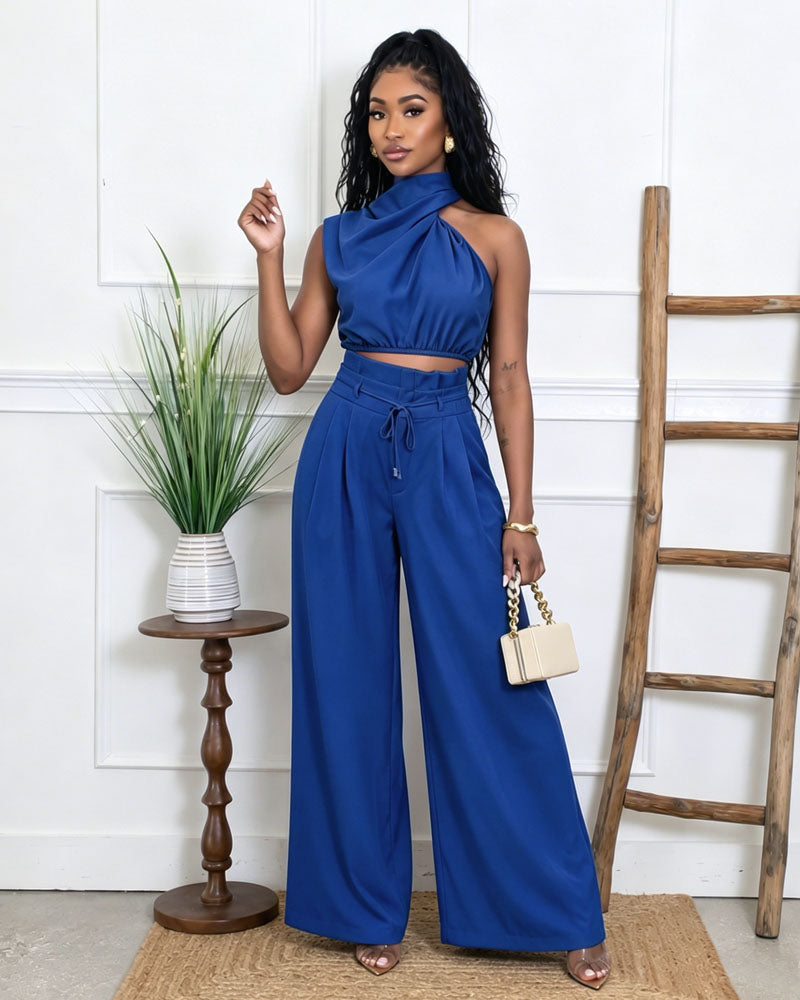 Soft Neck Pants Set