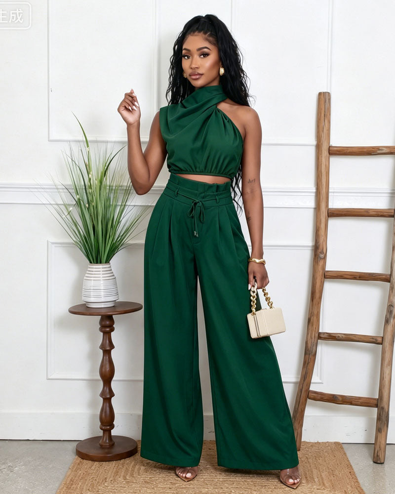 Soft Neck Pants Set