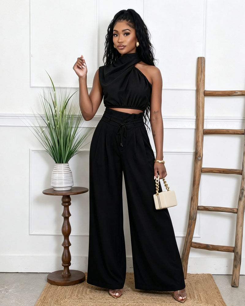Soft Neck Pants Set
