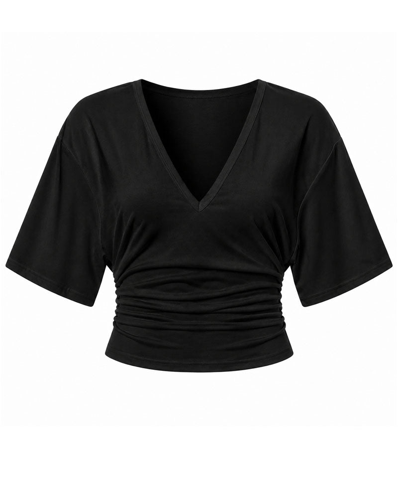Soft Shape Ruched V-Neck Top
