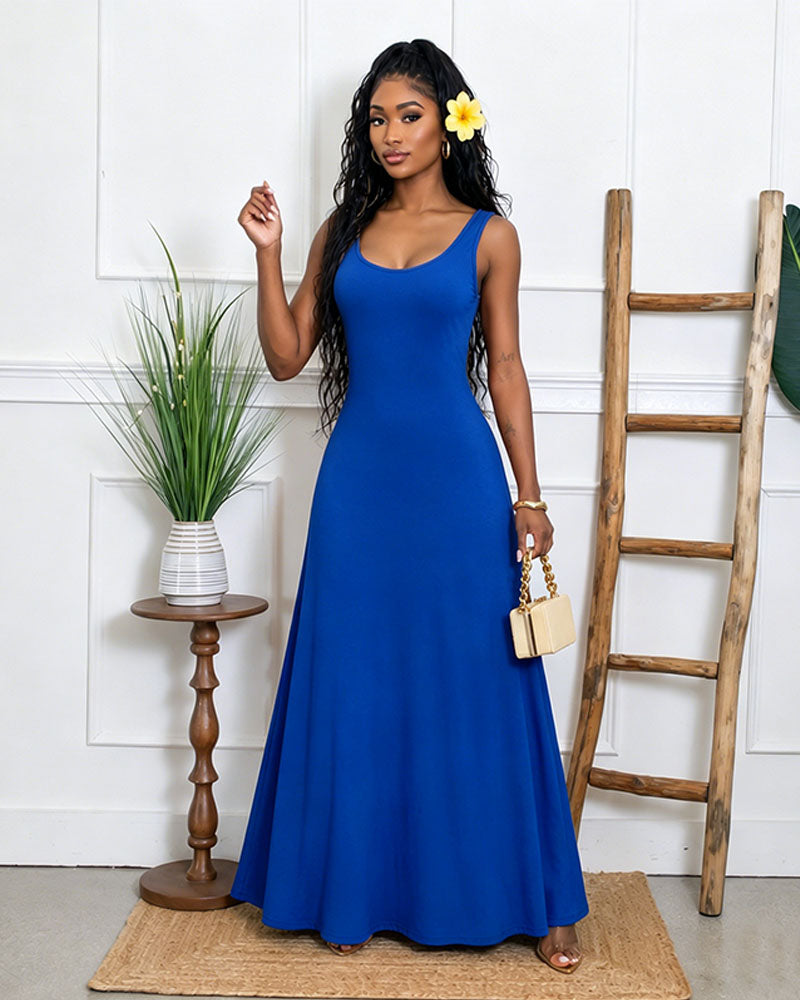 Noir Solstice Sleeveless Maxi Dress
