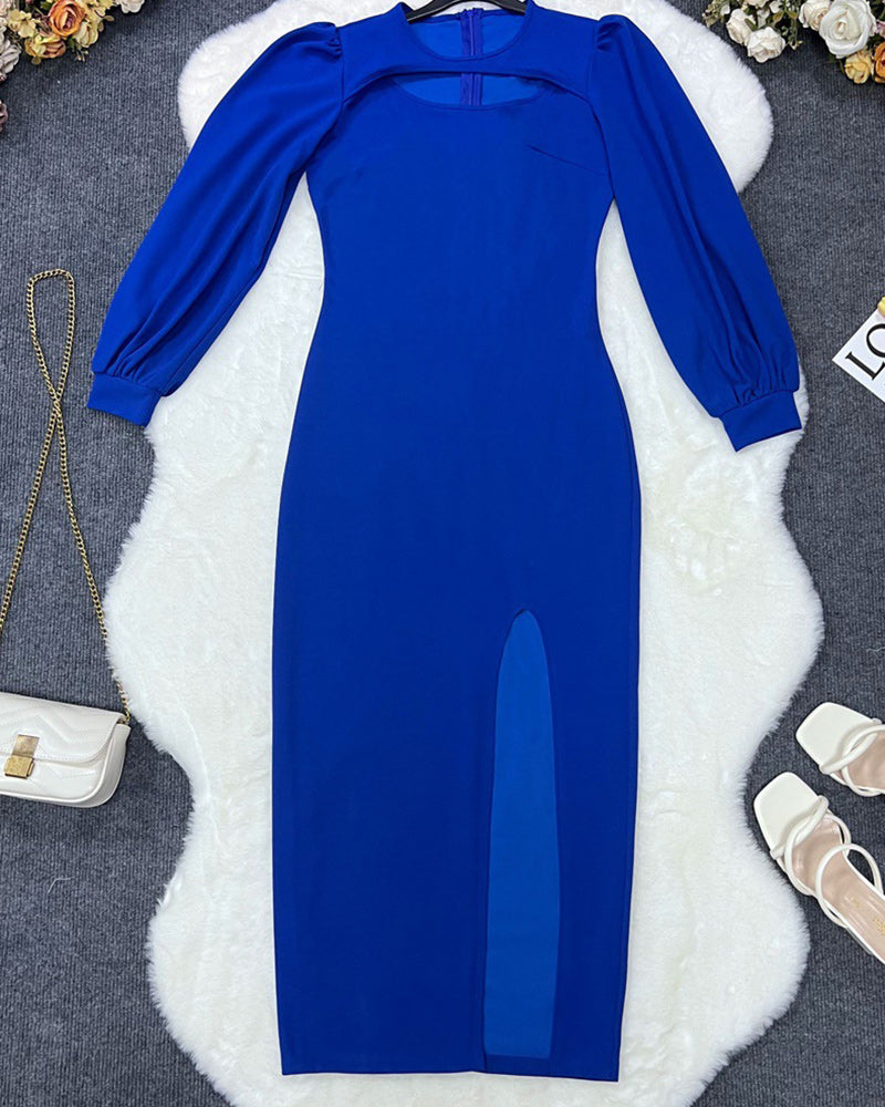 Solid color bodycon dress