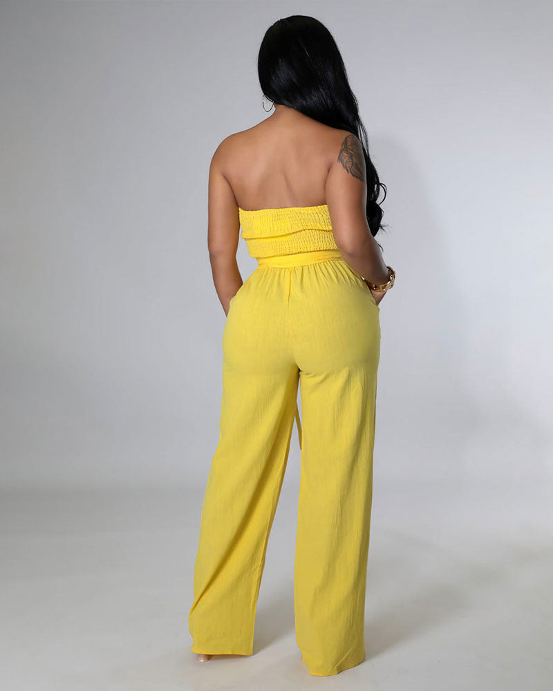 Spring Fresh Strapless Jumpsuit