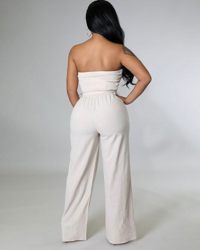 Spring Fresh Strapless Jumpsuit