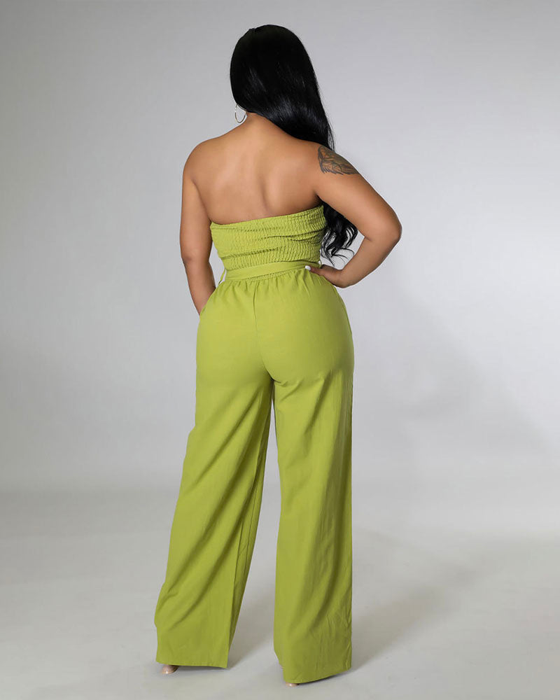 Spring Fresh Strapless Jumpsuit