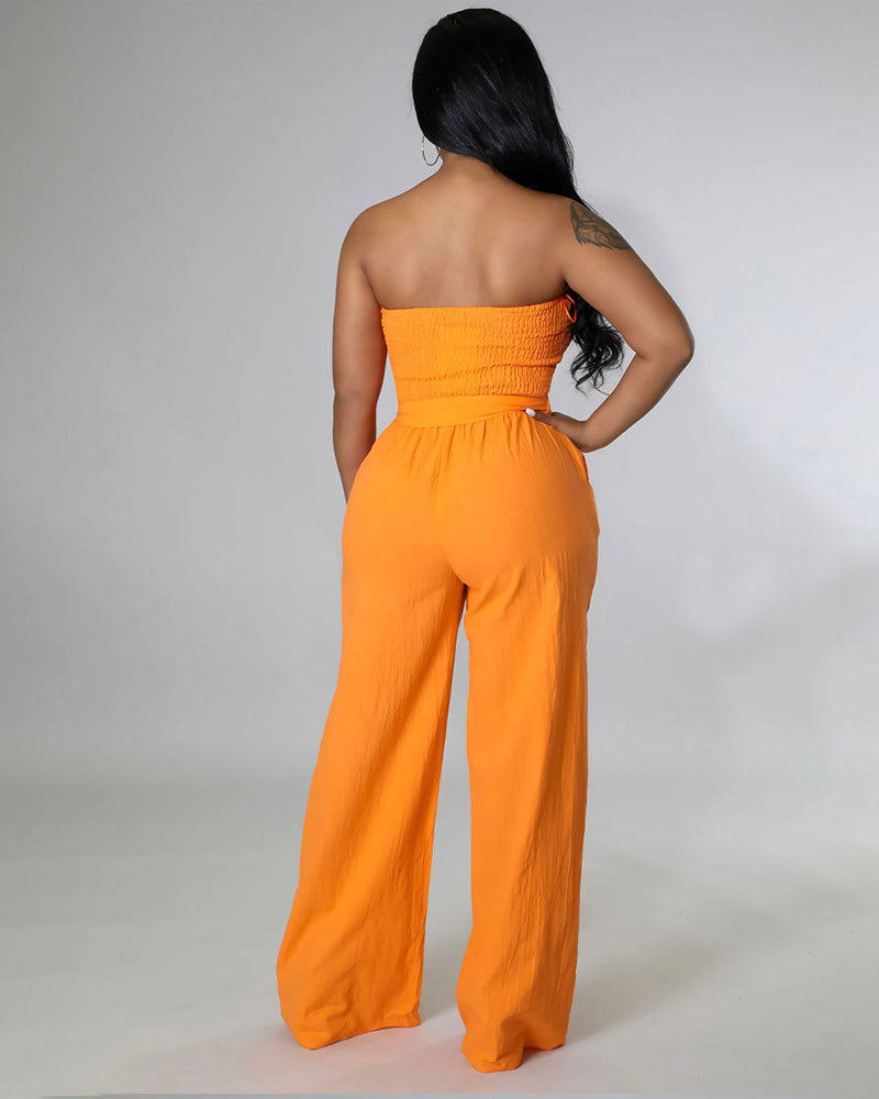 Spring Fresh Strapless Jumpsuit