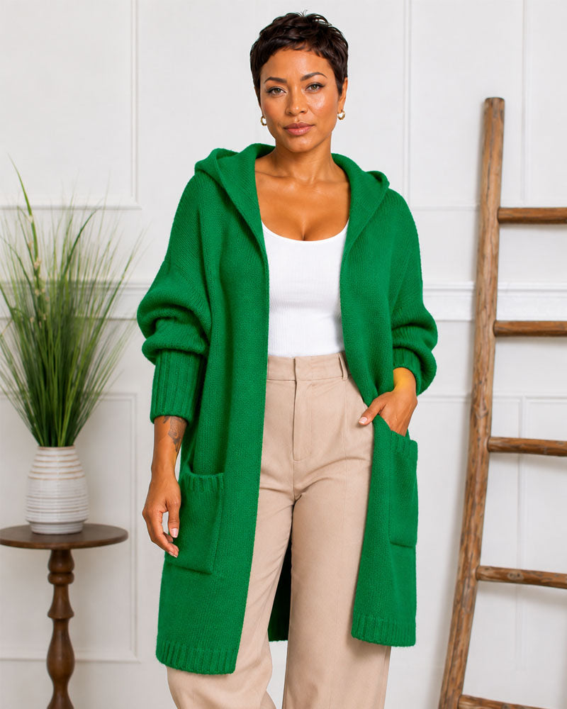 Stay Awhile Hooded Longline Cardigan